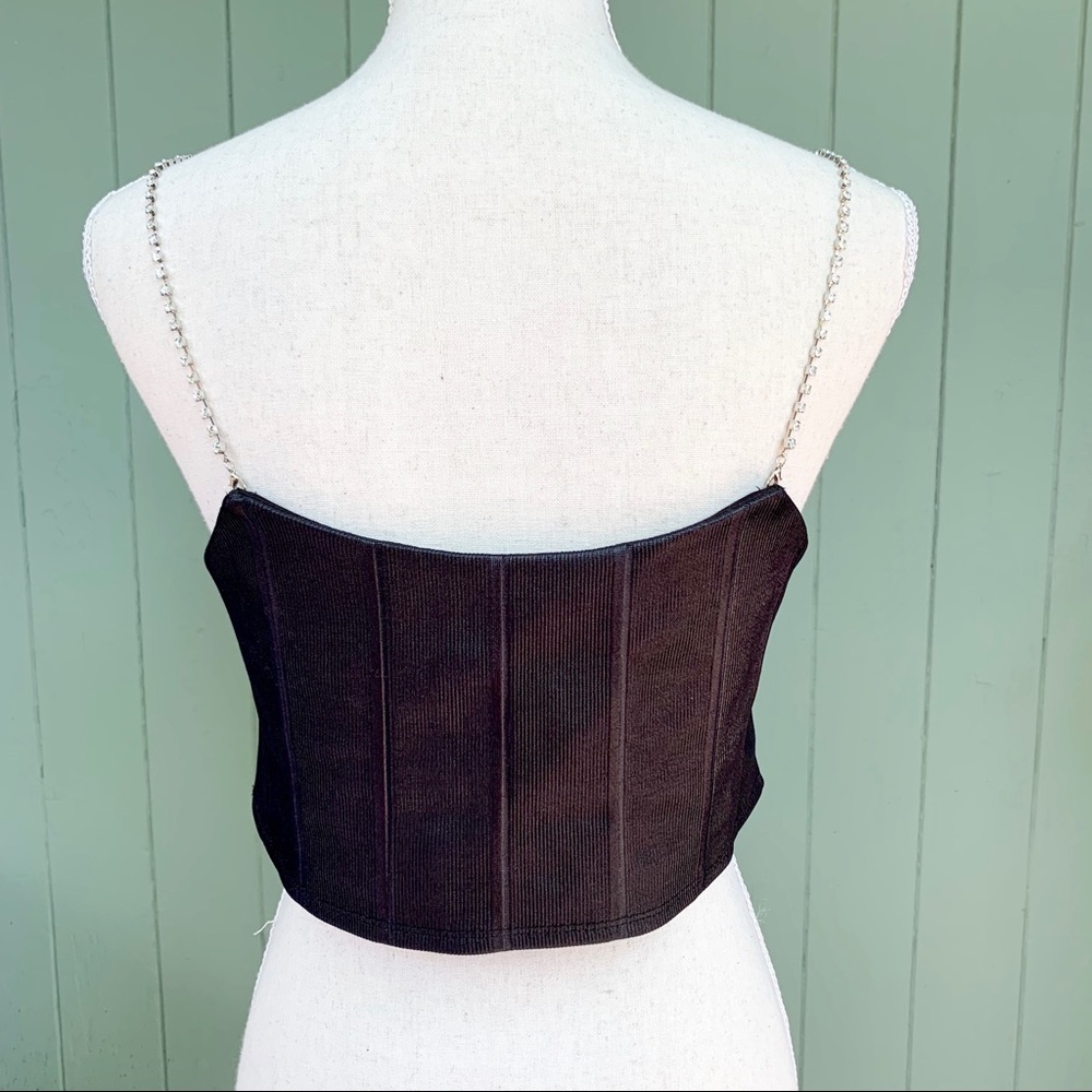 NWOT Topshop Diamanté Rhinestone Bralette Crop Top - Picture 3 of 8